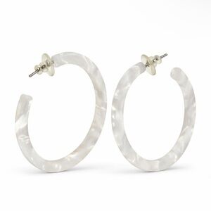 Elegant White Hoop Earrings